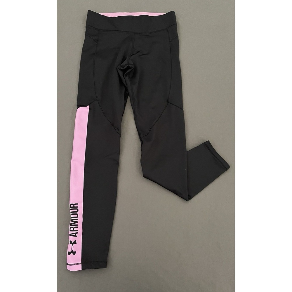Under Armour Womens Black Spell Out Logo Skinny Leggings Womens Size Medium